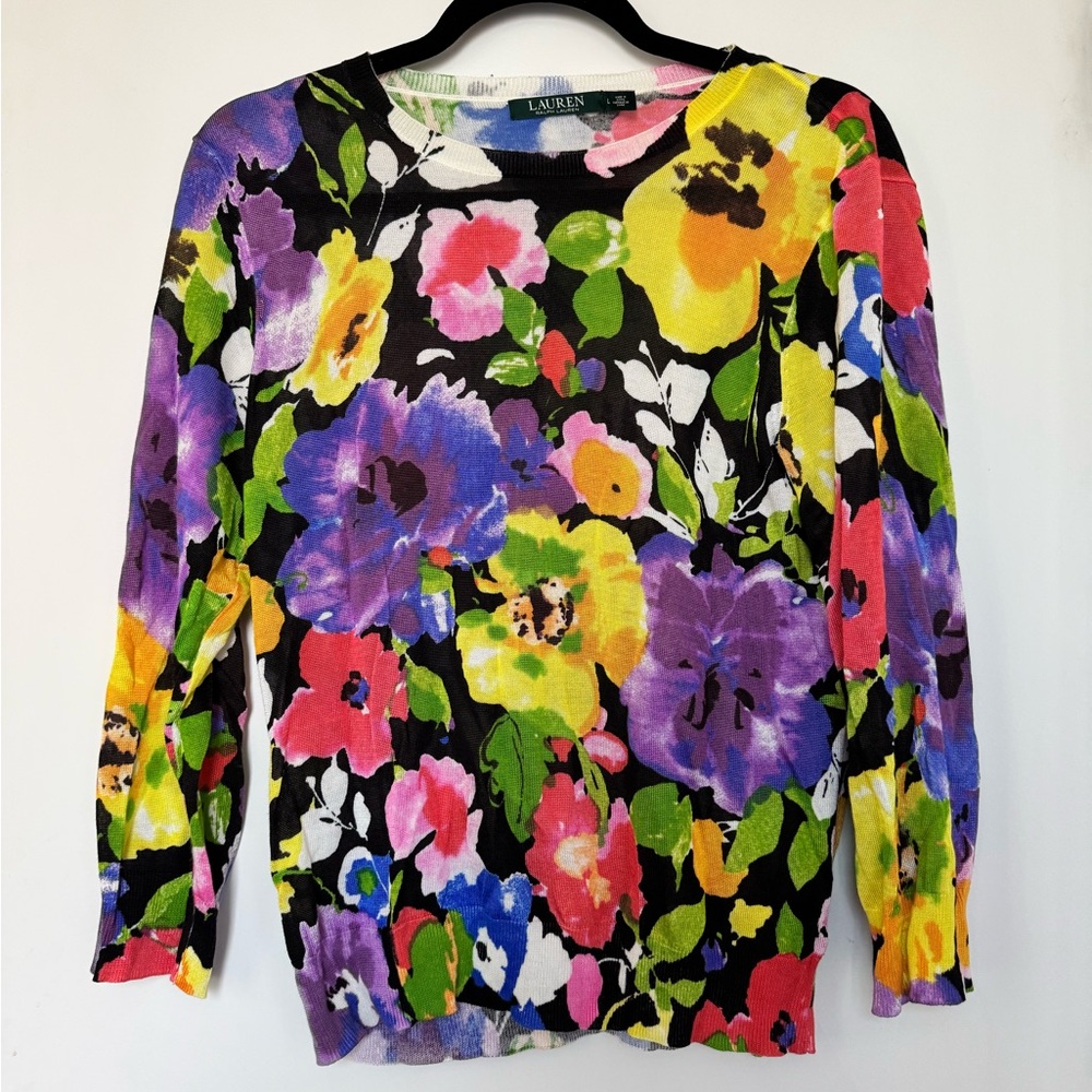 Ralph Lauren Women's Floral Multicolor Top L